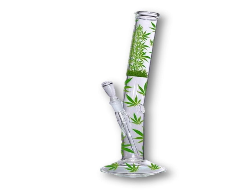 Waterpipe, Glass, Multi Leaf Leaner - 46cm