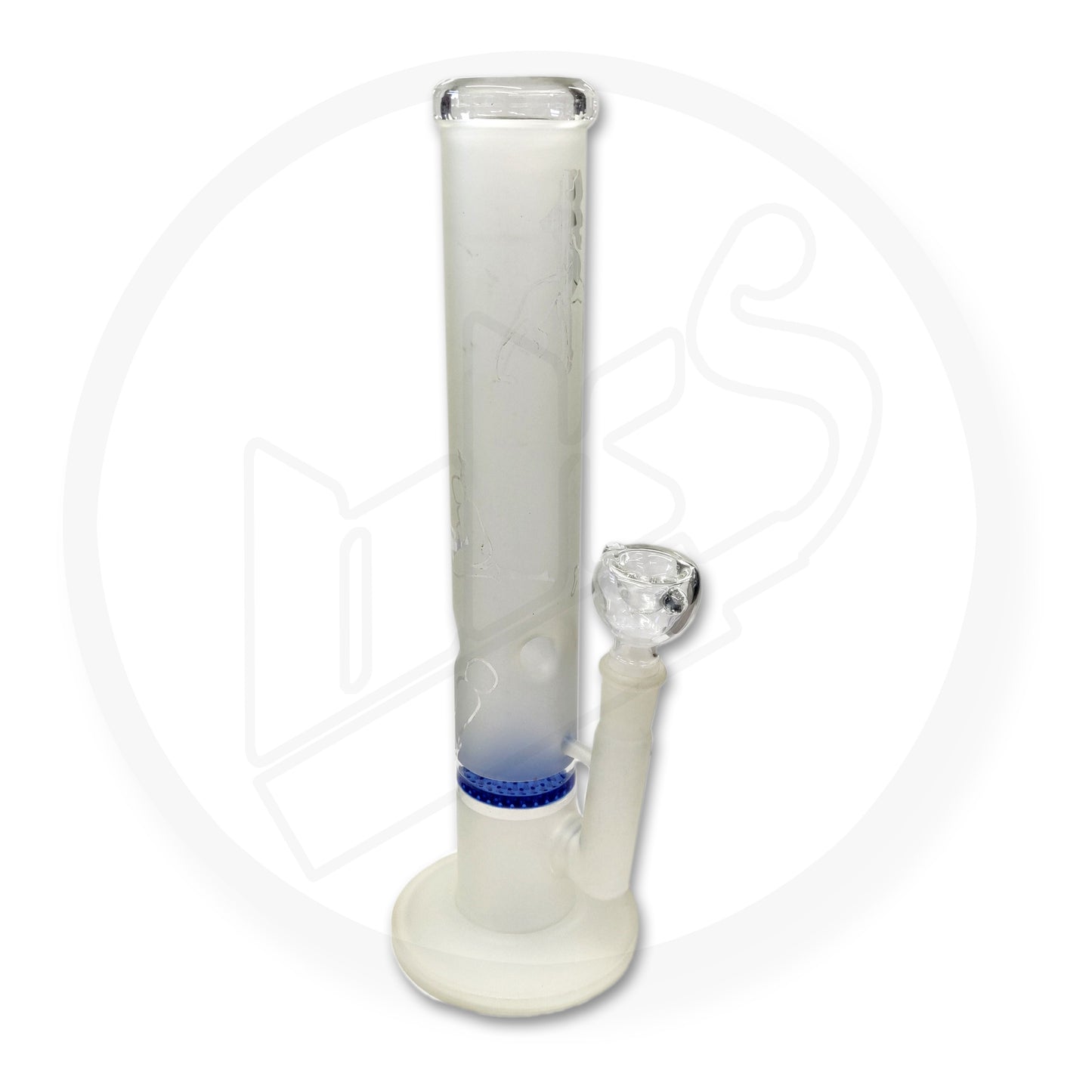 Waterpipe, Glass - 35cm Straight, Glow in the Dark 'Sex'