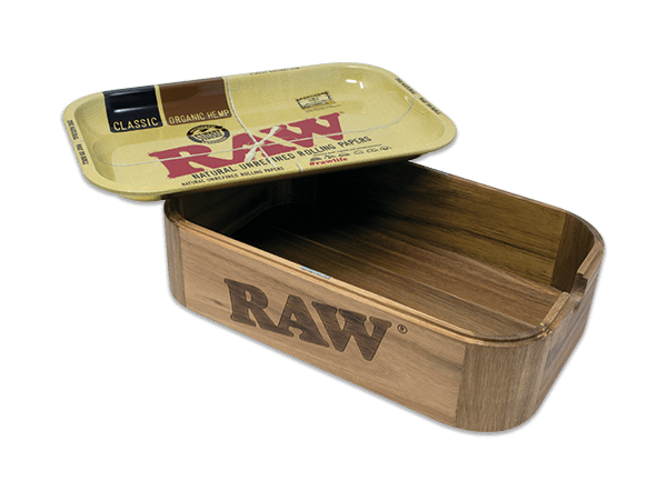 RAW - "Cache" Box, Wooden Storage Box & Rolling Tray