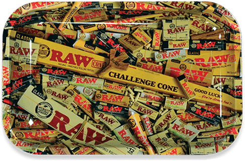 RAW - Rolling Tray, Metal, Mixed Papers