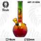 Glass Waterpipe - 16cm, Bubble, Rasta Lion