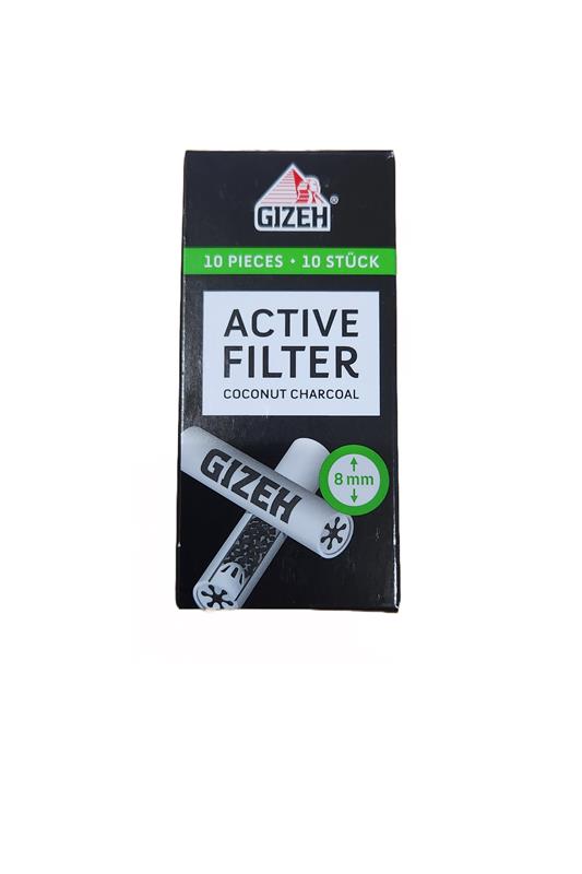 GIZEH - 8mm Coconut Charcoal Active Filter, 10-pack
