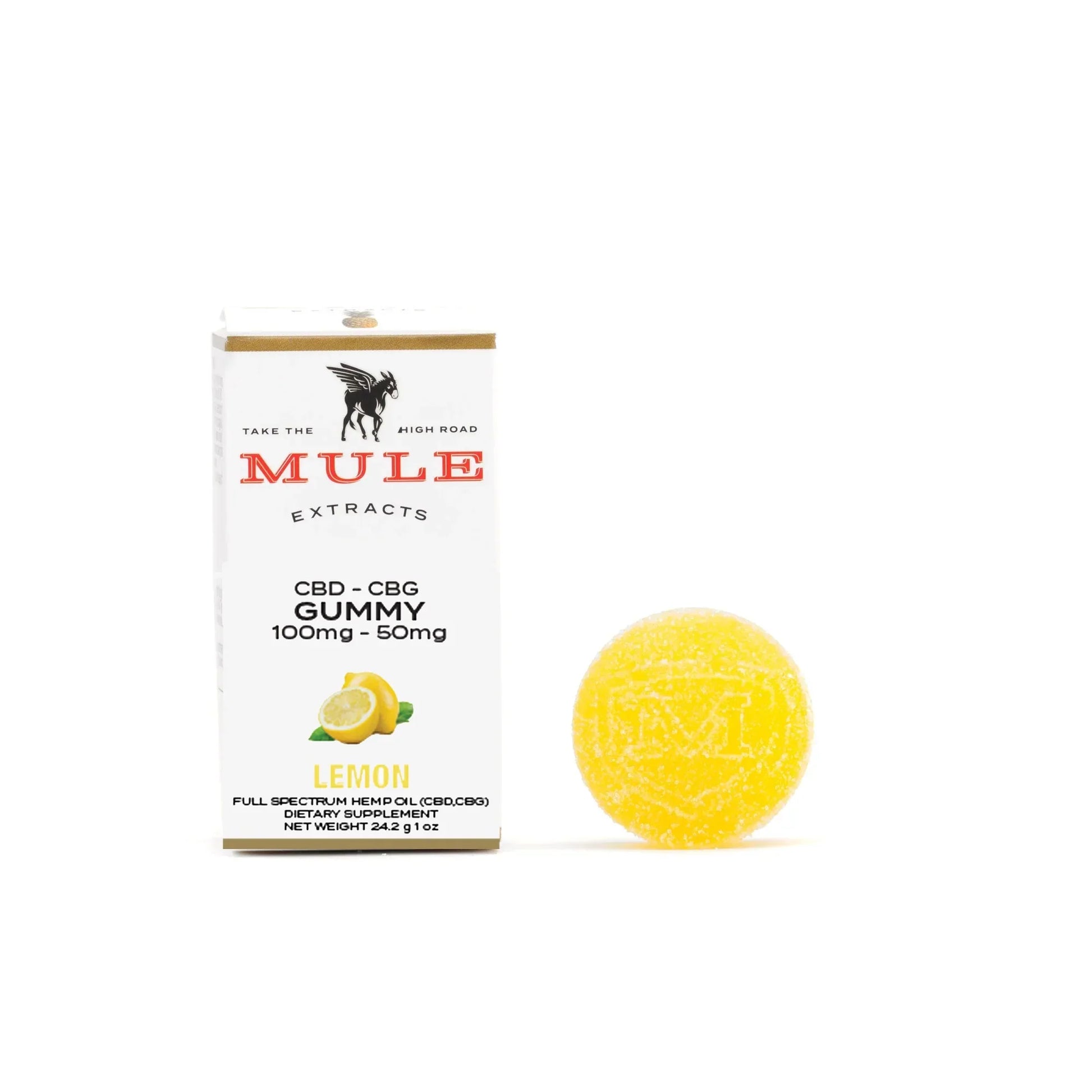 Mule Extracts CBD/THC/CBG Gummies, Lemon Bailiwick Botanicals