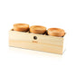 RYOT - 3 Glass and Beech Storage Jars and Box