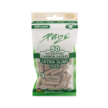 PURIZE -  Activated Carbon Filters, XTRA SLIM 6mm, Bag of 50