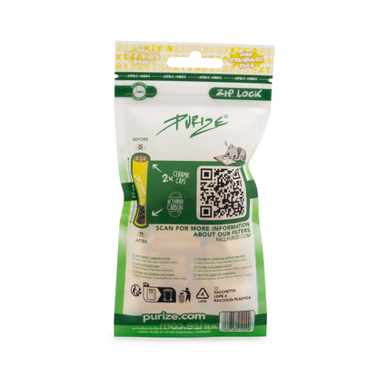 PURIZE -  Activated Carbon Filters, XTRA SLIM 6mm, Bag of 50