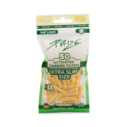 PURIZE -  Activated Carbon Filters, XTRA SLIM 6mm, Bag of 50