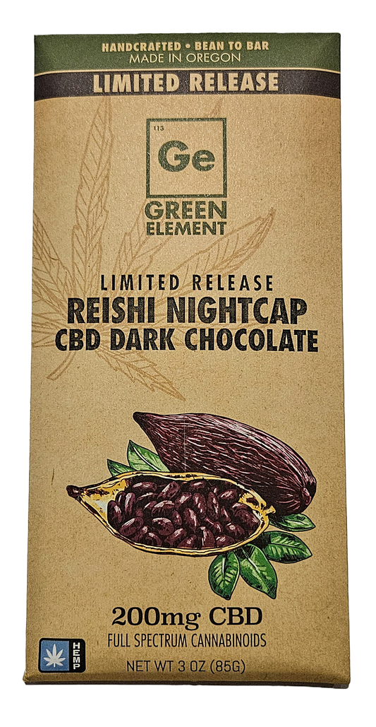 Green Element - 200:15:10, CBD/CBN/THC Chocolate, Reishi Nightcap Dark Chocolate