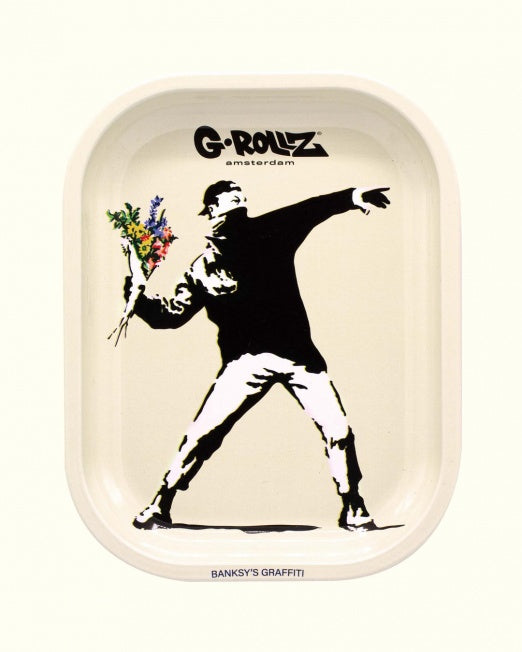 G-Rollz - Rolling Tray, Small, Banksy 'Flower'