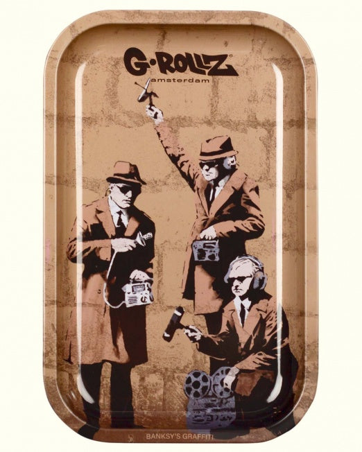 G-Rollz - Rolling Tray, Medium, Banksy 'Spy' Medium Sized Rolling Tray