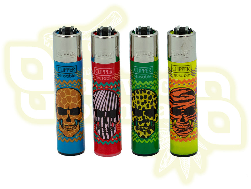Clipper Lighter, Coloured Skulls