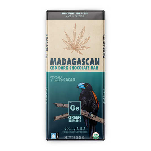 Green Element - 200:14, CBD Chocolate, Madagascan Dark, 72% Cacao (Vegan)