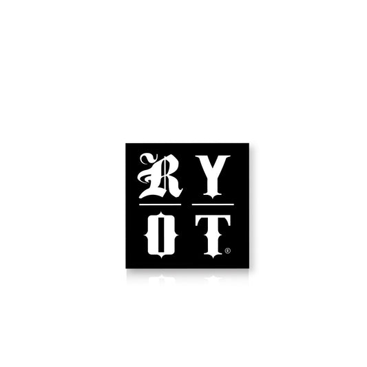 RYOT - Sticker, 2" Square Black, Logo