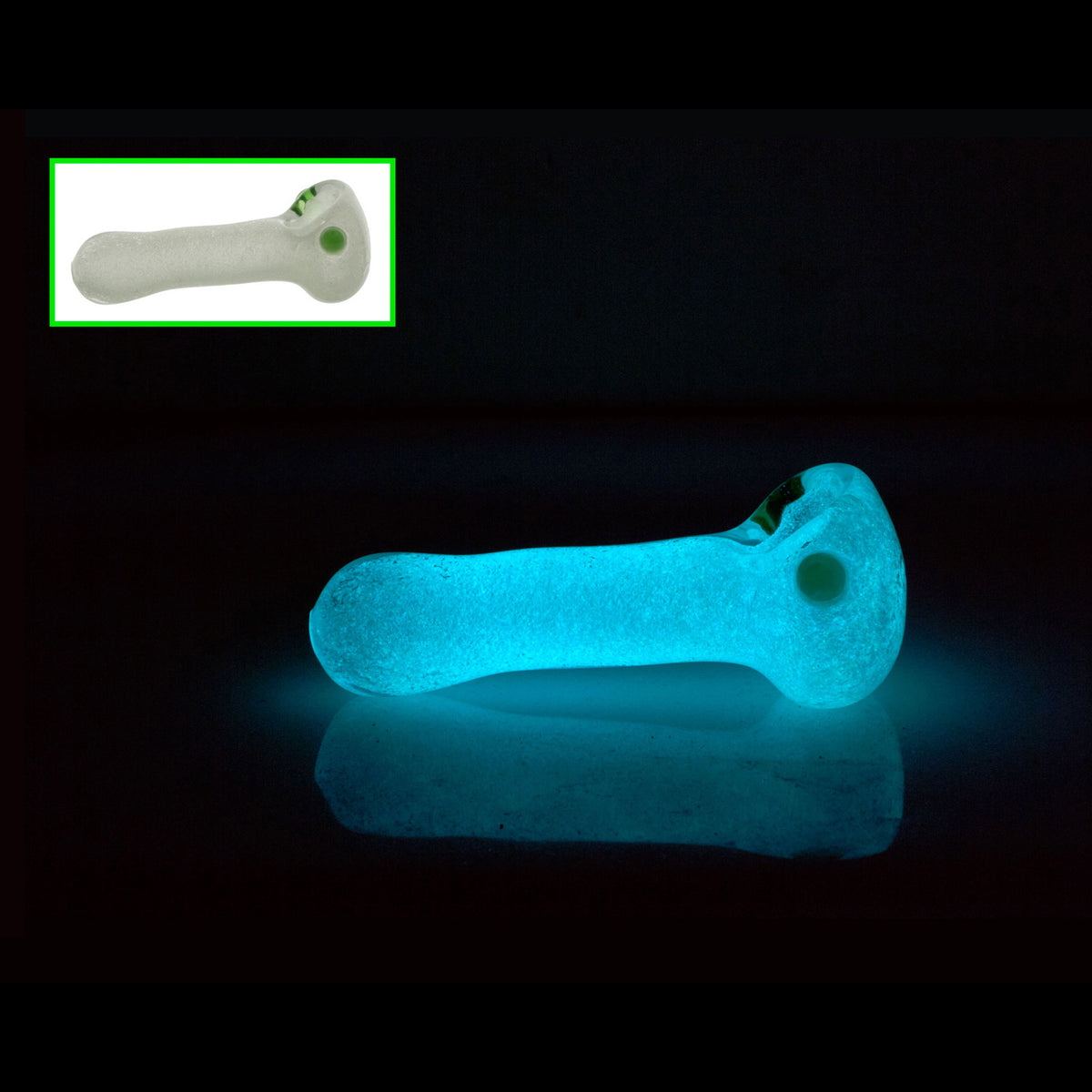 Half Baked - 3.5inch , "Rockwell”, Glow in the Dark ,Glass Spoon