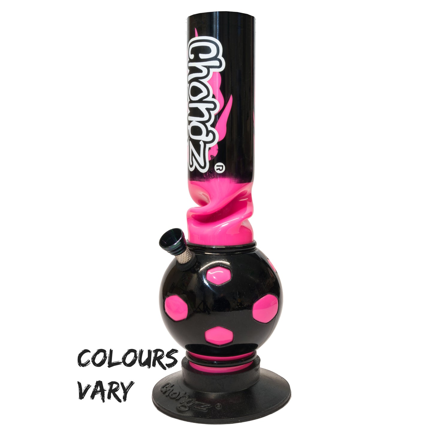 Chongz - Waterpipe, Acrylic, 30cm, Bubble w/ Ice Twist, “Blaze”
