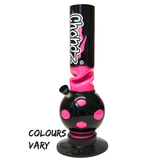Chongz - Waterpipe, Acrylic, 30cm, Bubble w/ Ice Twist, “Blaze”