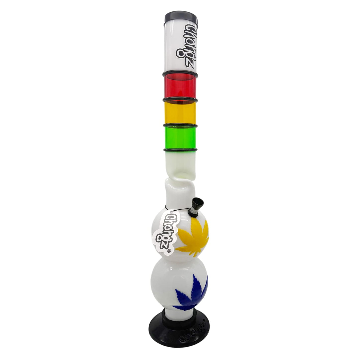 Chongz - Waterpipe, Acrylic, 50cm, Double Bubble w/ Ice Twist, “Leafhound”