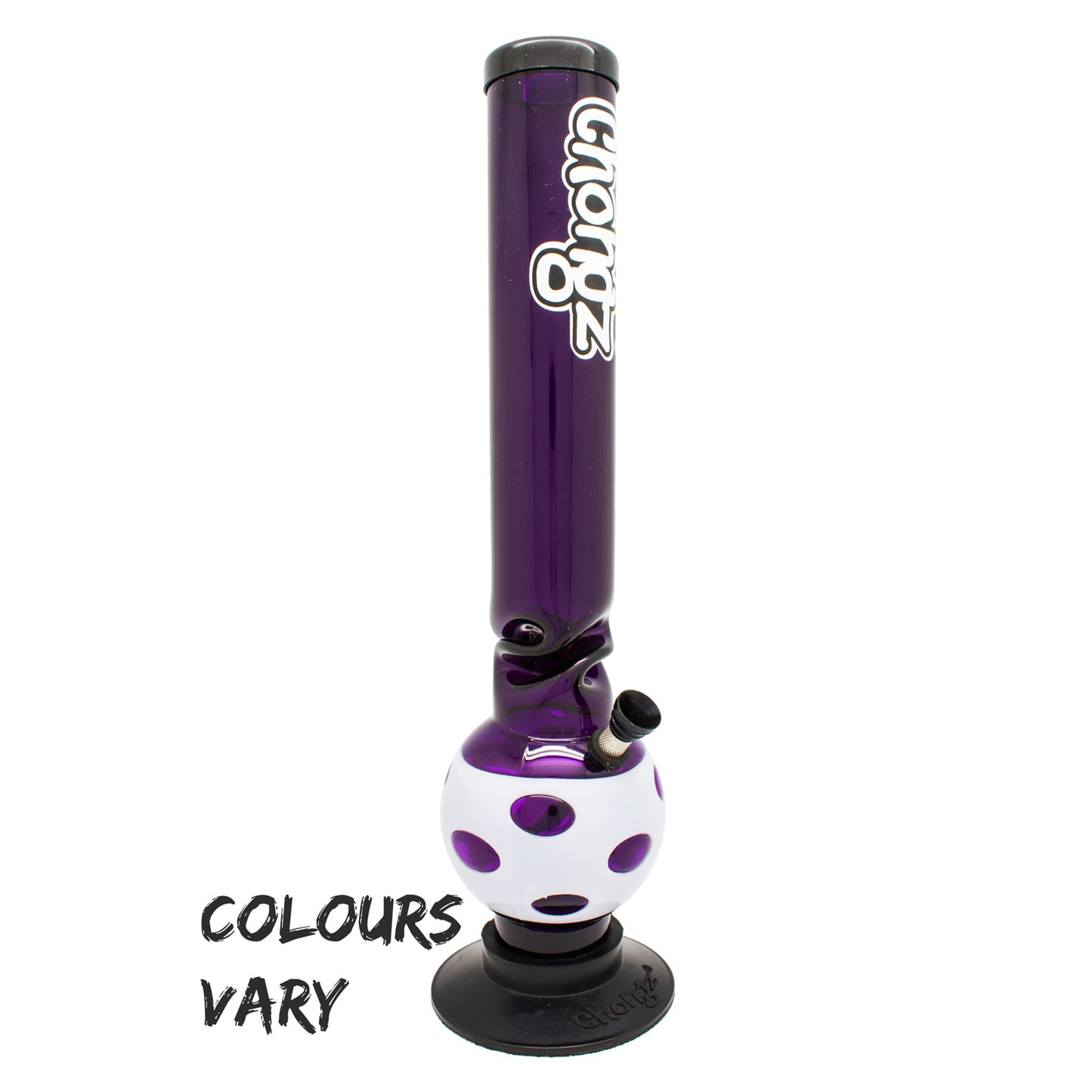 Chongz - Acrylic Waterpipe, 40cm, “Heckler Spray” Straight w/ Ice Pinch