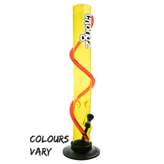 Chongz - Waterpipe, Acrylic, 40cm, Straight w/ Ice Catch, “Smash It G”