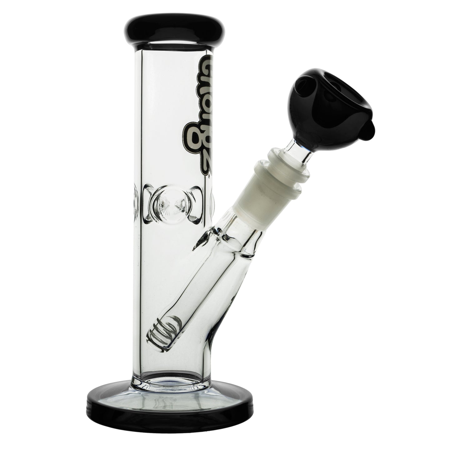 Chongz - Glass Waterpipe, “Rawhide”, 20cm, Ice Pinch with Black Accent