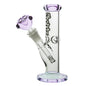 Chongz - Glass Waterpipe, “F*ck Button” ,20cm, Ice Pinch with Purple Accents