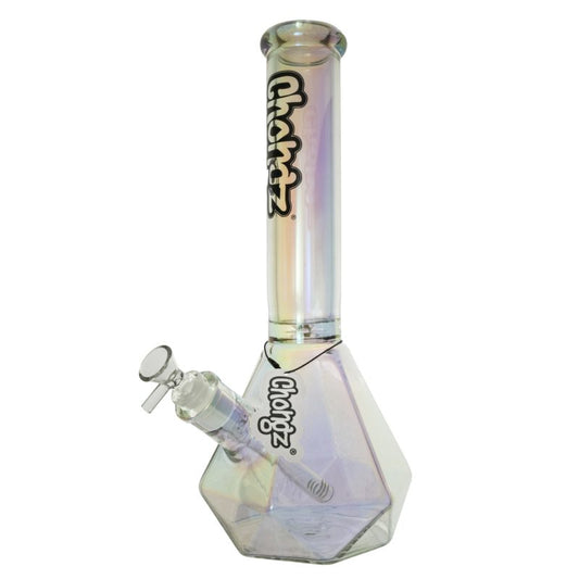 Chongz - Glass Waterpipe, 35cm, Beaker w/ Ice Pinch, “Johnny Gemstone”