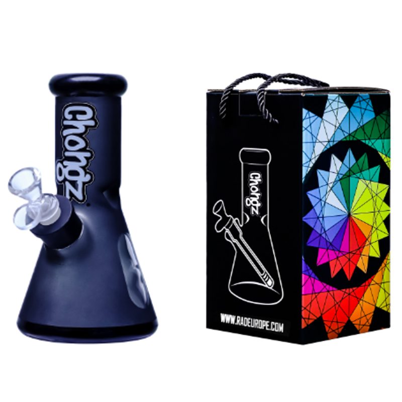 Chongz - Glass Waterpipe, 20cm “NEO GEO” Frosted, Ice Pinch