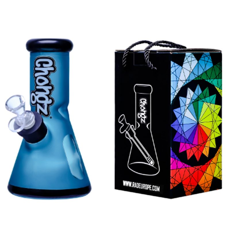 Chongz - Glass Waterpipe, 20cm “NEO GEO” Frosted, Ice Pinch