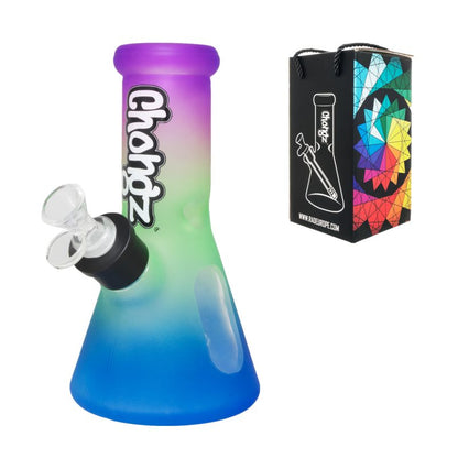 Chongz - Glass Waterpipe, 20cm, “bitch food” Rainbow Ice Pinch
