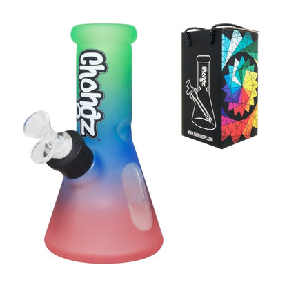 Chongz - Glass Waterpipe, 20cm, “bitch food” Rainbow Ice Pinch