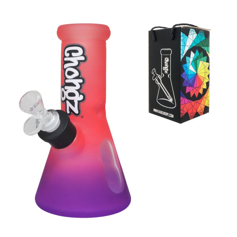 Chongz - Glass Waterpipe, 20cm, “bitch food” Rainbow Ice Pinch