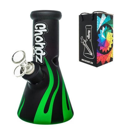 Chongz - Glass Waterpipe ,20cm, ”Hoffmans Bike” Tribal Design Ice Pinch
