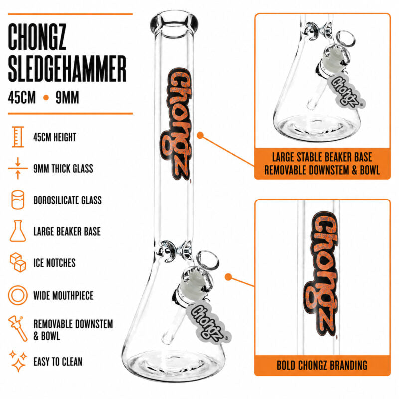 Chongz 45cm 9mm “Sledgehammer” Beaker Glass Bong