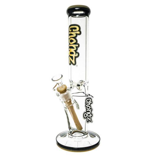 Chongz - Glass Waterpipe, 35cm, Straight w/ Ice Pinch, “Bob”