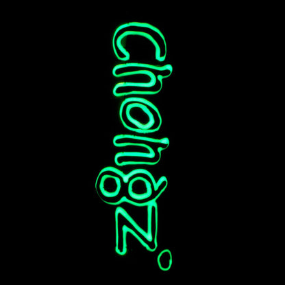 Chongz - Glass Waterpipe, 36cm, “Patch” Multi Coloured Patchwork, 3D Glow Logo