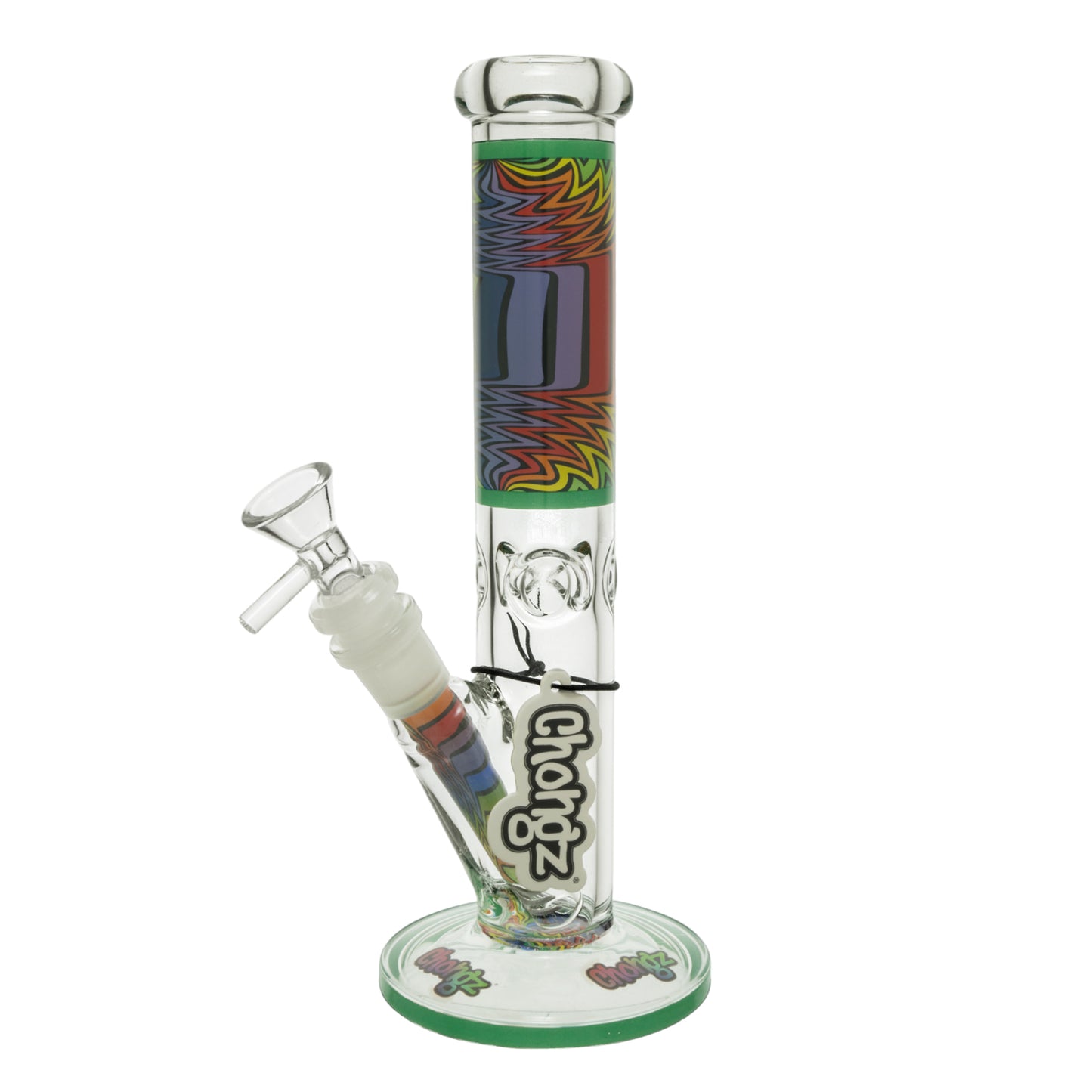 Chongz - Waterpipe, Glass, 25cm, Straight w/ Ice Pinch, “Horror Show"