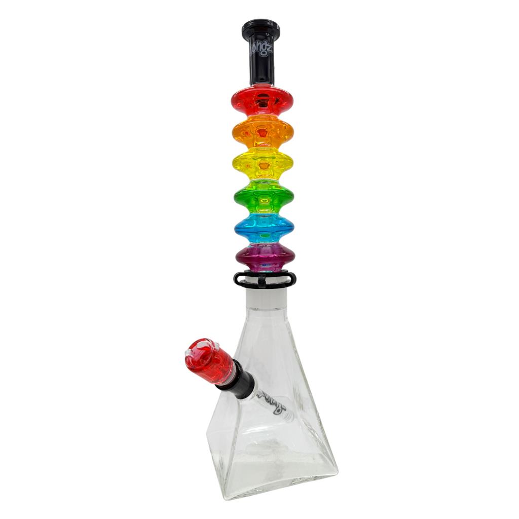 Chongz - Glass Waterpipe, 40cm, “Flag Day”, Rainbow Glycerin Filled