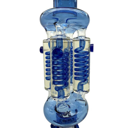 Chongz - Glass Waterpipe, Blue Accent “Tower of Power” Multi-Chamber D-Lux Ltd Edition Bong