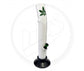 Acrylic Waterpipe, 30cm - Leaner, Milk White w/ Leaf