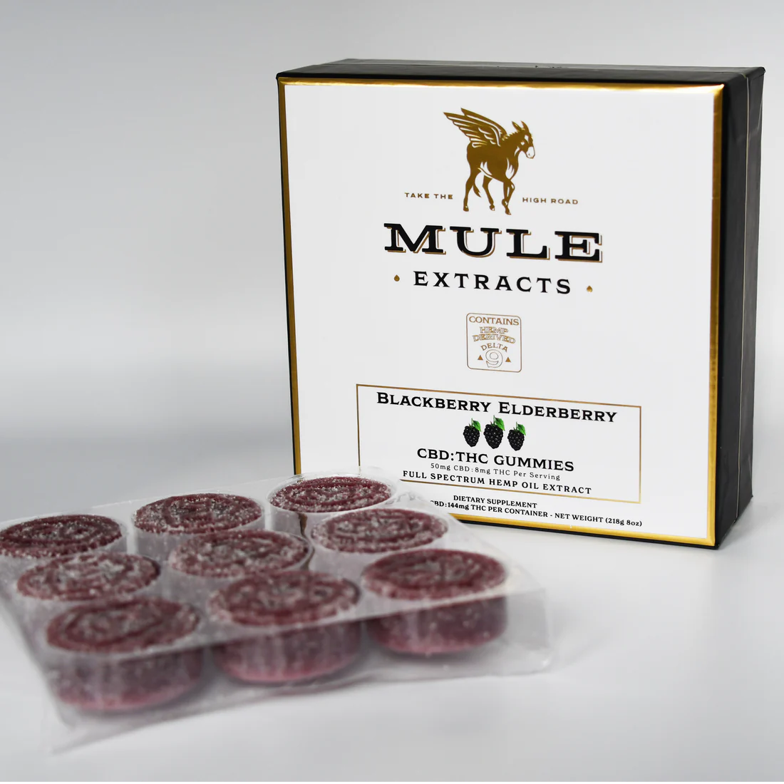 Mule Extracts - CBD/THC Gummies, Blackberry & Elderberry