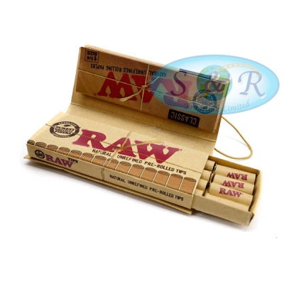 RAW - Classic, 1-1/4" Connoisseur, Papers + Pre-rolled Tips