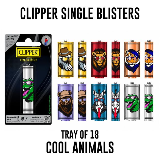 Clipper - Lighter, Metal, Single pk (Various Designs)