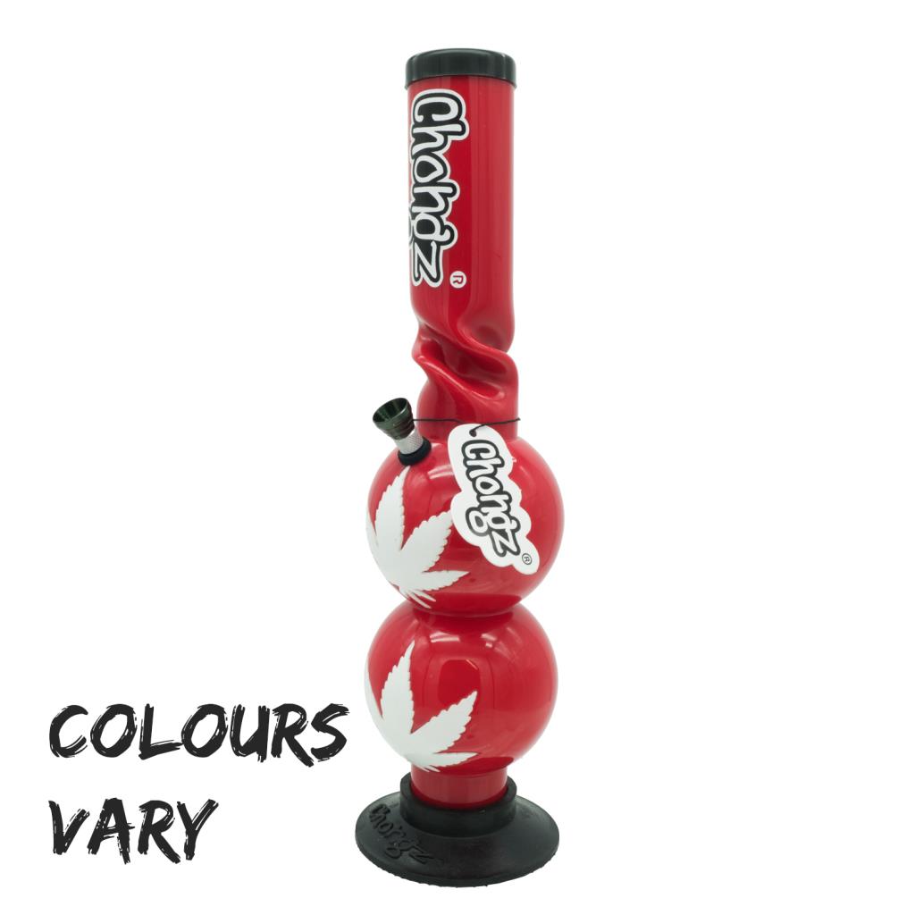 Chongz - Waterpipe, Acrylic, 38cm, Double Bubble w/ Ice Twist, “Run-Away”