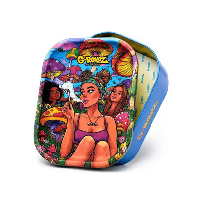 G.ROLLZ | Medium Tray + Tin | Metal Storage Box & Rolling Tray | Various Designs