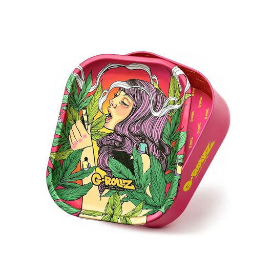 G.ROLLZ | Medium Tray + Tin | Metal Storage Box & Rolling Tray | Various Designs