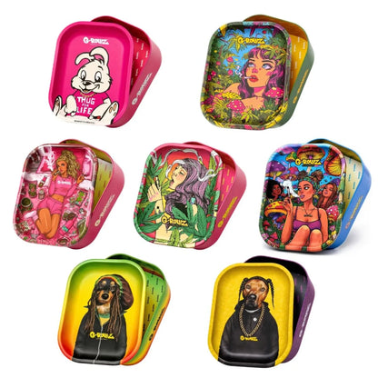 G.ROLLZ | Medium Tray + Tin | Metal Storage Box & Rolling Tray | Various Designs