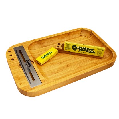 G.ROLLZ | G Rollz Bamboo LARGE Wooden Rolling Tray | 28cm x 17cm