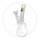 Glass Waterpipe - 20cm, Double Bubble Base Leaner, Leaf