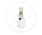Glass Waterpipe - 15cm, Bubble Bulb Base, Leaf
