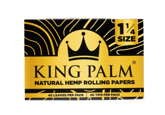 King Palm - Natural Hemp Rolling Papers and Tips, 1 1/4 Size